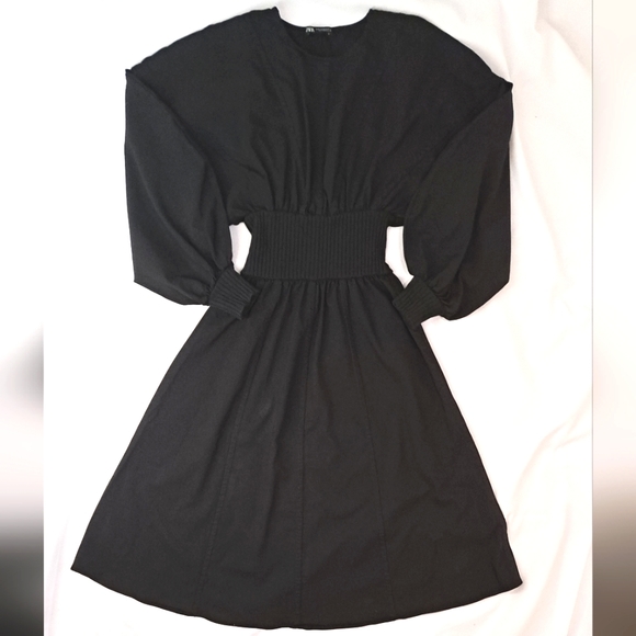 Zara Dresses Zara Balloon Puff Sleeve Long Midi Black Dress Poshmark